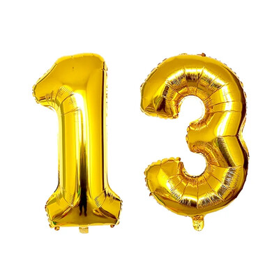 2 ks 32-palcové zlato, strieborné, čierne, modré, červené, héliové fóliové balóny s číslom 10, 11, 12, 13, 14, 15, dekorácie na narodeninovú párty