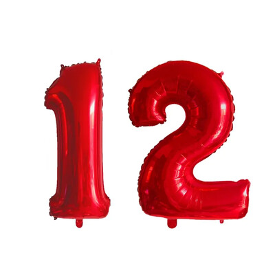 2 ks 32-palcové zlato, strieborné, čierne, modré, červené, héliové fóliové balóny s číslom 10, 11, 12, 13, 14, 15, dekorácie na narodeninovú párty