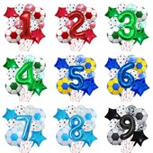 11 ΤΕΜ. Αλουμινόχαρτο ηλίου Μπάλα Ποδόσφαιρο 32 ιντσών Πράσινο Μπλε Κόκκινο Μαύρο Αριθμοί Ποδοσφαίρου Μπαλόνια Παιδικά Αγόρια Διακόσμηση πάρτι γενεθλίων