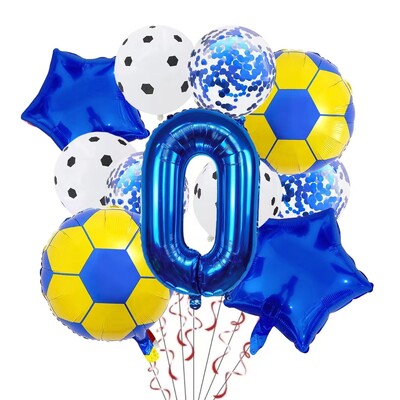 11 ΤΕΜ. Αλουμινόχαρτο ηλίου Μπάλα Ποδόσφαιρο 32 ιντσών Πράσινο Μπλε Κόκκινο Μαύρο Αριθμοί Ποδοσφαίρου Μπαλόνια Παιδικά Αγόρια Διακόσμηση πάρτι γενεθλίων