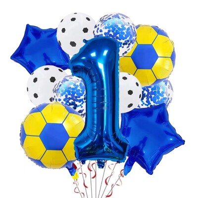11 ΤΕΜ. Αλουμινόχαρτο ηλίου Μπάλα Ποδόσφαιρο 32 ιντσών Πράσινο Μπλε Κόκκινο Μαύρο Αριθμοί Ποδοσφαίρου Μπαλόνια Παιδικά Αγόρια Διακόσμηση πάρτι γενεθλίων