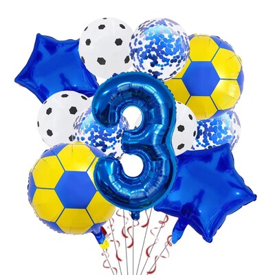 11 ΤΕΜ. Αλουμινόχαρτο ηλίου Μπάλα Ποδόσφαιρο 32 ιντσών Πράσινο Μπλε Κόκκινο Μαύρο Αριθμοί Ποδοσφαίρου Μπαλόνια Παιδικά Αγόρια Διακόσμηση πάρτι γενεθλίων