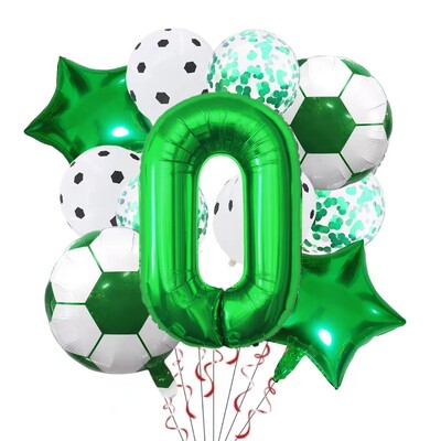 11 ΤΕΜ. Αλουμινόχαρτο ηλίου Μπάλα Ποδόσφαιρο 32 ιντσών Πράσινο Μπλε Κόκκινο Μαύρο Αριθμοί Ποδοσφαίρου Μπαλόνια Παιδικά Αγόρια Διακόσμηση πάρτι γενεθλίων