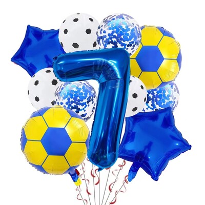 11 ΤΕΜ. Αλουμινόχαρτο ηλίου Μπάλα Ποδόσφαιρο 32 ιντσών Πράσινο Μπλε Κόκκινο Μαύρο Αριθμοί Ποδοσφαίρου Μπαλόνια Παιδικά Αγόρια Διακόσμηση πάρτι γενεθλίων