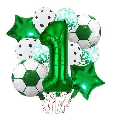 11 ΤΕΜ. Αλουμινόχαρτο ηλίου Μπάλα Ποδόσφαιρο 32 ιντσών Πράσινο Μπλε Κόκκινο Μαύρο Αριθμοί Ποδοσφαίρου Μπαλόνια Παιδικά Αγόρια Διακόσμηση πάρτι γενεθλίων