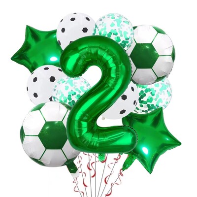 11 ΤΕΜ. Αλουμινόχαρτο ηλίου Μπάλα Ποδόσφαιρο 32 ιντσών Πράσινο Μπλε Κόκκινο Μαύρο Αριθμοί Ποδοσφαίρου Μπαλόνια Παιδικά Αγόρια Διακόσμηση πάρτι γενεθλίων