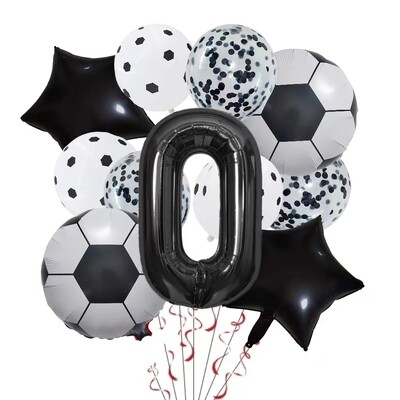 11 ΤΕΜ. Αλουμινόχαρτο ηλίου Μπάλα Ποδόσφαιρο 32 ιντσών Πράσινο Μπλε Κόκκινο Μαύρο Αριθμοί Ποδοσφαίρου Μπαλόνια Παιδικά Αγόρια Διακόσμηση πάρτι γενεθλίων