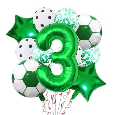 11 ΤΕΜ. Αλουμινόχαρτο ηλίου Μπάλα Ποδόσφαιρο 32 ιντσών Πράσινο Μπλε Κόκκινο Μαύρο Αριθμοί Ποδοσφαίρου Μπαλόνια Παιδικά Αγόρια Διακόσμηση πάρτι γενεθλίων