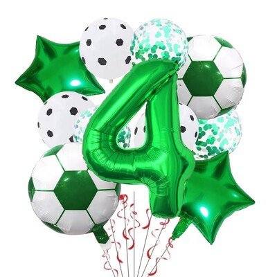 11 ΤΕΜ. Αλουμινόχαρτο ηλίου Μπάλα Ποδόσφαιρο 32 ιντσών Πράσινο Μπλε Κόκκινο Μαύρο Αριθμοί Ποδοσφαίρου Μπαλόνια Παιδικά Αγόρια Διακόσμηση πάρτι γενεθλίων