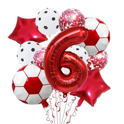 11 ΤΕΜ. Αλουμινόχαρτο ηλίου Μπάλα Ποδόσφαιρο 32 ιντσών Πράσινο Μπλε Κόκκινο Μαύρο Αριθμοί Ποδοσφαίρου Μπαλόνια Παιδικά Αγόρια Διακόσμηση πάρτι γενεθλίων