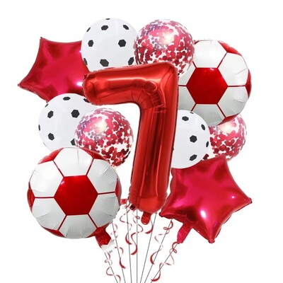 11 ΤΕΜ. Αλουμινόχαρτο ηλίου Μπάλα Ποδόσφαιρο 32 ιντσών Πράσινο Μπλε Κόκκινο Μαύρο Αριθμοί Ποδοσφαίρου Μπαλόνια Παιδικά Αγόρια Διακόσμηση πάρτι γενεθλίων