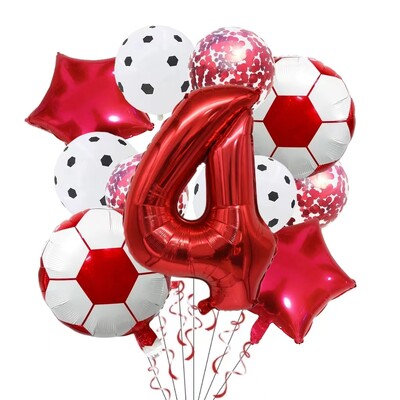11 ΤΕΜ. Αλουμινόχαρτο ηλίου Μπάλα Ποδόσφαιρο 32 ιντσών Πράσινο Μπλε Κόκκινο Μαύρο Αριθμοί Ποδοσφαίρου Μπαλόνια Παιδικά Αγόρια Διακόσμηση πάρτι γενεθλίων