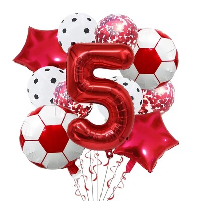 11 ΤΕΜ. Αλουμινόχαρτο ηλίου Μπάλα Ποδόσφαιρο 32 ιντσών Πράσινο Μπλε Κόκκινο Μαύρο Αριθμοί Ποδοσφαίρου Μπαλόνια Παιδικά Αγόρια Διακόσμηση πάρτι γενεθλίων