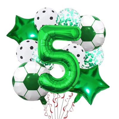 11 ΤΕΜ. Αλουμινόχαρτο ηλίου Μπάλα Ποδόσφαιρο 32 ιντσών Πράσινο Μπλε Κόκκινο Μαύρο Αριθμοί Ποδοσφαίρου Μπαλόνια Παιδικά Αγόρια Διακόσμηση πάρτι γενεθλίων