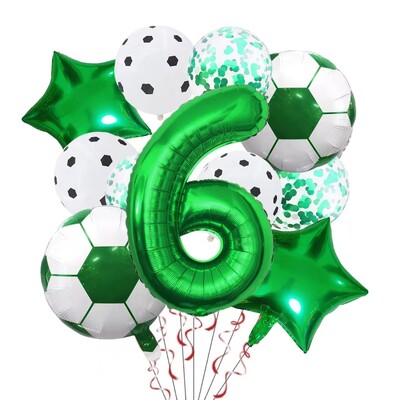 11 ΤΕΜ. Αλουμινόχαρτο ηλίου Μπάλα Ποδόσφαιρο 32 ιντσών Πράσινο Μπλε Κόκκινο Μαύρο Αριθμοί Ποδοσφαίρου Μπαλόνια Παιδικά Αγόρια Διακόσμηση πάρτι γενεθλίων