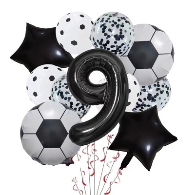11 ΤΕΜ. Αλουμινόχαρτο ηλίου Μπάλα Ποδόσφαιρο 32 ιντσών Πράσινο Μπλε Κόκκινο Μαύρο Αριθμοί Ποδοσφαίρου Μπαλόνια Παιδικά Αγόρια Διακόσμηση πάρτι γενεθλίων