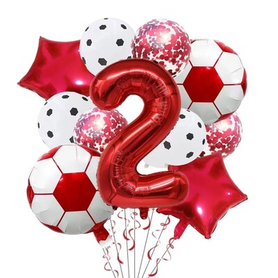 11 ΤΕΜ. Αλουμινόχαρτο ηλίου Μπάλα Ποδόσφαιρο 32 ιντσών Πράσινο Μπλε Κόκκινο Μαύρο Αριθμοί Ποδοσφαίρου Μπαλόνια Παιδικά Αγόρια Διακόσμηση πάρτι γενεθλίων