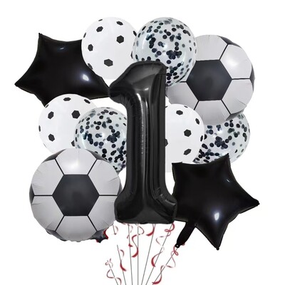 11 ΤΕΜ. Αλουμινόχαρτο ηλίου Μπάλα Ποδόσφαιρο 32 ιντσών Πράσινο Μπλε Κόκκινο Μαύρο Αριθμοί Ποδοσφαίρου Μπαλόνια Παιδικά Αγόρια Διακόσμηση πάρτι γενεθλίων