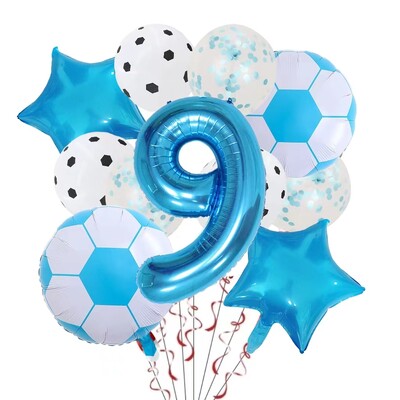 11 ΤΕΜ. Αλουμινόχαρτο ηλίου Μπάλα Ποδόσφαιρο 32 ιντσών Πράσινο Μπλε Κόκκινο Μαύρο Αριθμοί Ποδοσφαίρου Μπαλόνια Παιδικά Αγόρια Διακόσμηση πάρτι γενεθλίων