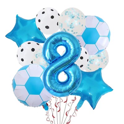 11 ΤΕΜ. Αλουμινόχαρτο ηλίου Μπάλα Ποδόσφαιρο 32 ιντσών Πράσινο Μπλε Κόκκινο Μαύρο Αριθμοί Ποδοσφαίρου Μπαλόνια Παιδικά Αγόρια Διακόσμηση πάρτι γενεθλίων