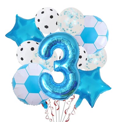 11 ΤΕΜ. Αλουμινόχαρτο ηλίου Μπάλα Ποδόσφαιρο 32 ιντσών Πράσινο Μπλε Κόκκινο Μαύρο Αριθμοί Ποδοσφαίρου Μπαλόνια Παιδικά Αγόρια Διακόσμηση πάρτι γενεθλίων