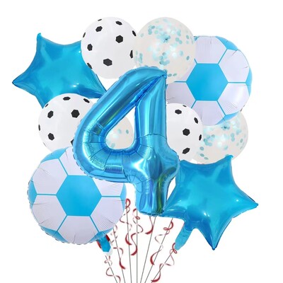 11 ΤΕΜ. Αλουμινόχαρτο ηλίου Μπάλα Ποδόσφαιρο 32 ιντσών Πράσινο Μπλε Κόκκινο Μαύρο Αριθμοί Ποδοσφαίρου Μπαλόνια Παιδικά Αγόρια Διακόσμηση πάρτι γενεθλίων