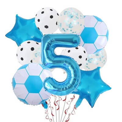 11 ΤΕΜ. Αλουμινόχαρτο ηλίου Μπάλα Ποδόσφαιρο 32 ιντσών Πράσινο Μπλε Κόκκινο Μαύρο Αριθμοί Ποδοσφαίρου Μπαλόνια Παιδικά Αγόρια Διακόσμηση πάρτι γενεθλίων