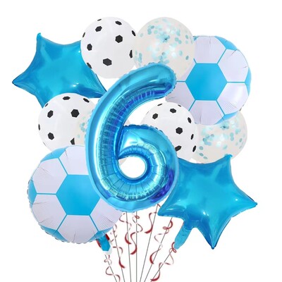 11 ΤΕΜ. Αλουμινόχαρτο ηλίου Μπάλα Ποδόσφαιρο 32 ιντσών Πράσινο Μπλε Κόκκινο Μαύρο Αριθμοί Ποδοσφαίρου Μπαλόνια Παιδικά Αγόρια Διακόσμηση πάρτι γενεθλίων