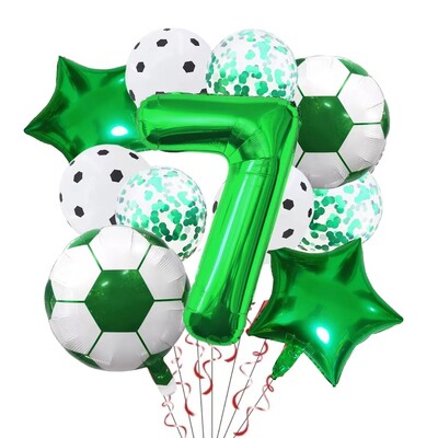11 ΤΕΜ. Αλουμινόχαρτο ηλίου Μπάλα Ποδόσφαιρο 32 ιντσών Πράσινο Μπλε Κόκκινο Μαύρο Αριθμοί Ποδοσφαίρου Μπαλόνια Παιδικά Αγόρια Διακόσμηση πάρτι γενεθλίων