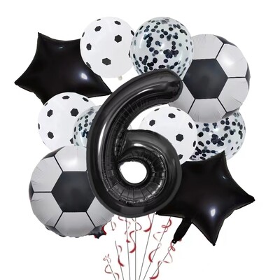 11 ΤΕΜ. Αλουμινόχαρτο ηλίου Μπάλα Ποδόσφαιρο 32 ιντσών Πράσινο Μπλε Κόκκινο Μαύρο Αριθμοί Ποδοσφαίρου Μπαλόνια Παιδικά Αγόρια Διακόσμηση πάρτι γενεθλίων