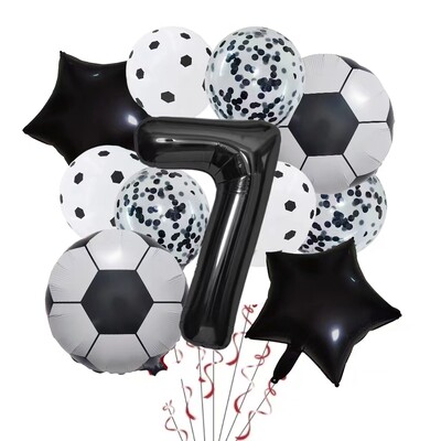 11 ΤΕΜ. Αλουμινόχαρτο ηλίου Μπάλα Ποδόσφαιρο 32 ιντσών Πράσινο Μπλε Κόκκινο Μαύρο Αριθμοί Ποδοσφαίρου Μπαλόνια Παιδικά Αγόρια Διακόσμηση πάρτι γενεθλίων