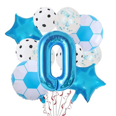 11 ΤΕΜ. Αλουμινόχαρτο ηλίου Μπάλα Ποδόσφαιρο 32 ιντσών Πράσινο Μπλε Κόκκινο Μαύρο Αριθμοί Ποδοσφαίρου Μπαλόνια Παιδικά Αγόρια Διακόσμηση πάρτι γενεθλίων