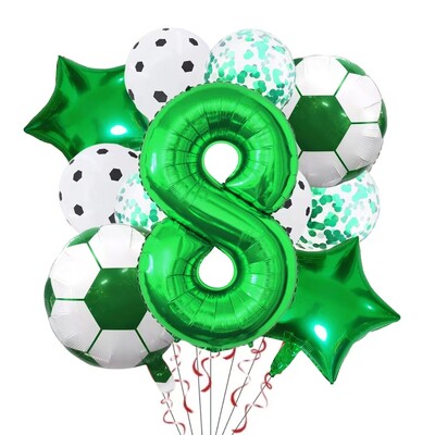 11 ΤΕΜ. Αλουμινόχαρτο ηλίου Μπάλα Ποδόσφαιρο 32 ιντσών Πράσινο Μπλε Κόκκινο Μαύρο Αριθμοί Ποδοσφαίρου Μπαλόνια Παιδικά Αγόρια Διακόσμηση πάρτι γενεθλίων