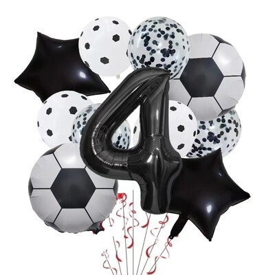 11 ΤΕΜ. Αλουμινόχαρτο ηλίου Μπάλα Ποδόσφαιρο 32 ιντσών Πράσινο Μπλε Κόκκινο Μαύρο Αριθμοί Ποδοσφαίρου Μπαλόνια Παιδικά Αγόρια Διακόσμηση πάρτι γενεθλίων