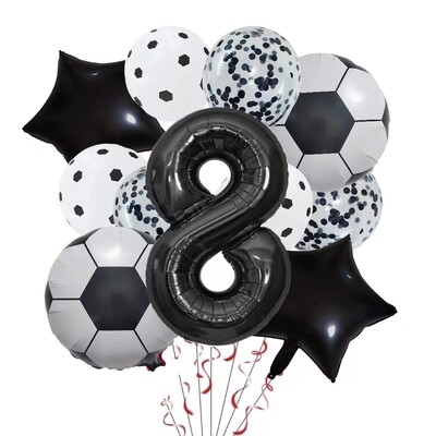 11 ΤΕΜ. Αλουμινόχαρτο ηλίου Μπάλα Ποδόσφαιρο 32 ιντσών Πράσινο Μπλε Κόκκινο Μαύρο Αριθμοί Ποδοσφαίρου Μπαλόνια Παιδικά Αγόρια Διακόσμηση πάρτι γενεθλίων