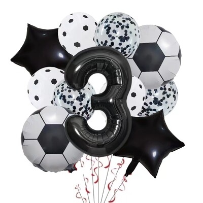 11 ΤΕΜ. Αλουμινόχαρτο ηλίου Μπάλα Ποδόσφαιρο 32 ιντσών Πράσινο Μπλε Κόκκινο Μαύρο Αριθμοί Ποδοσφαίρου Μπαλόνια Παιδικά Αγόρια Διακόσμηση πάρτι γενεθλίων