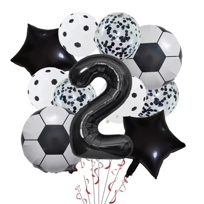 11 ΤΕΜ. Αλουμινόχαρτο ηλίου Μπάλα Ποδόσφαιρο 32 ιντσών Πράσινο Μπλε Κόκκινο Μαύρο Αριθμοί Ποδοσφαίρου Μπαλόνια Παιδικά Αγόρια Διακόσμηση πάρτι γενεθλίων