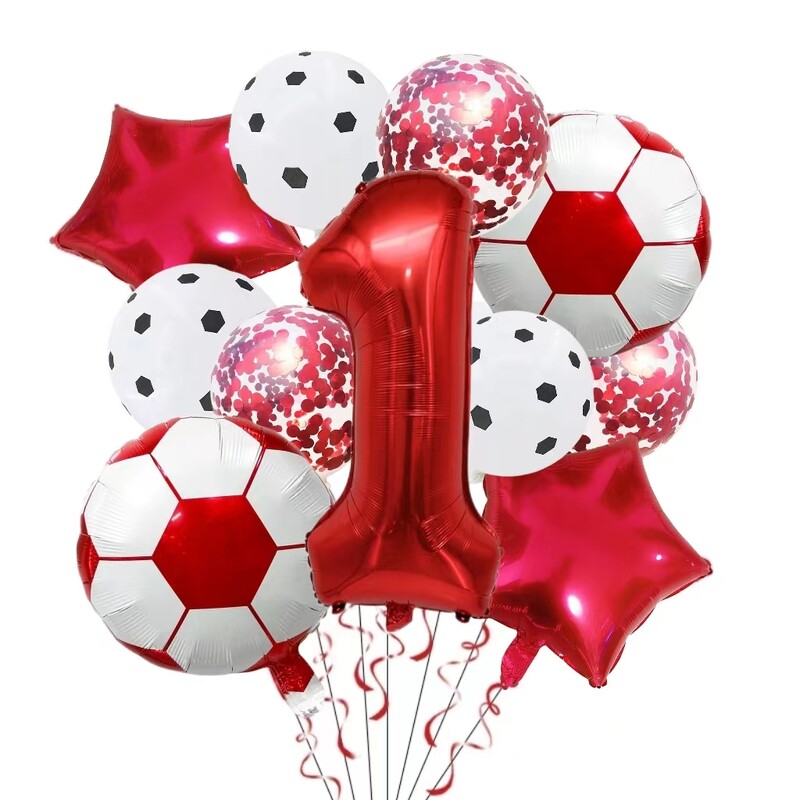 11 ks héliových fóliových loptičiek na futbal, 32 palcov, zelených, modrých, červených a čiernych čísel, futbalových balónov, detských, chlapčenských, narodeninových, dekorácií