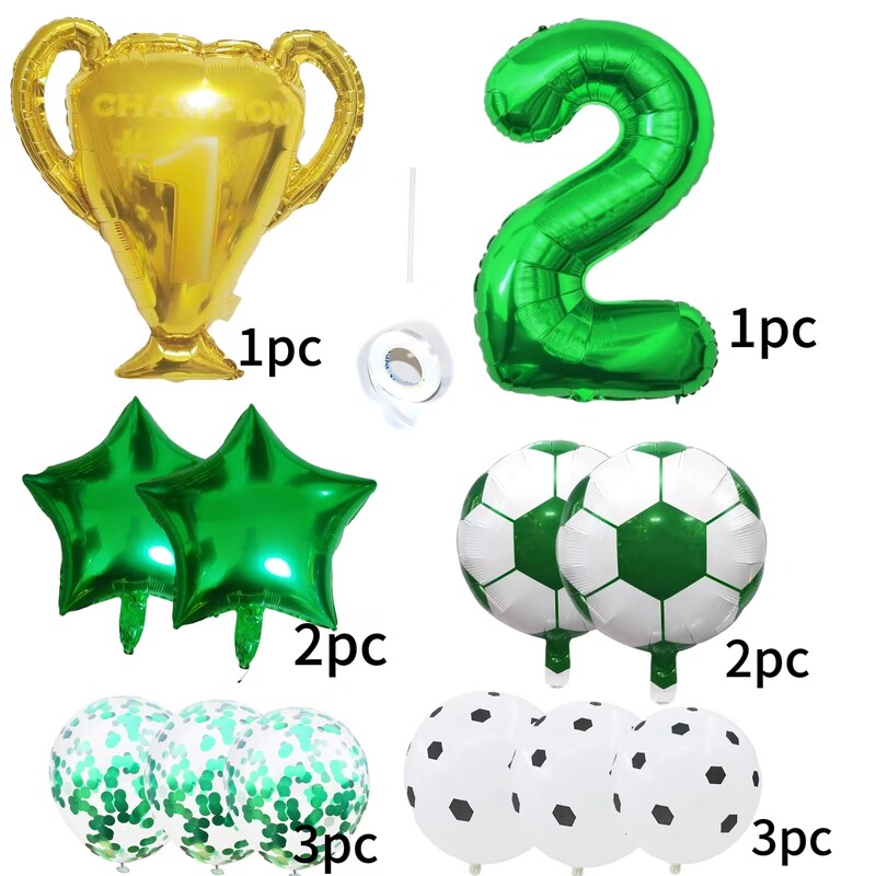 11 ks héliových fóliových loptičiek na futbal, 32 palcov, zelených, modrých, červených a čiernych čísel, futbalových balónov, detských, chlapčenských, narodeninových, dekorácií