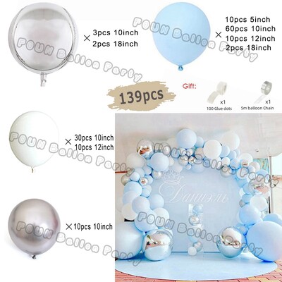 Plavi rođendanski baloni Luk Kit Rođendanski ukrasi Zlatni konfeti Mornarsko plavi balon Dječak Djevojčica Baby Shower Ukrasi za vjenčanje i krštenje