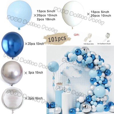 Plavi rođendanski baloni Luk Kit Rođendanski ukrasi Zlatni konfeti Mornarsko plavi balon Dječak Djevojčica Baby Shower Ukrasi za vjenčanje i krštenje