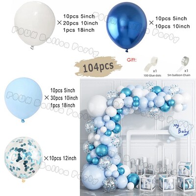 Plavi rođendanski baloni Luk Kit Rođendanski ukrasi Zlatni konfeti Mornarsko plavi balon Dječak Djevojčica Baby Shower Ukrasi za vjenčanje i krštenje