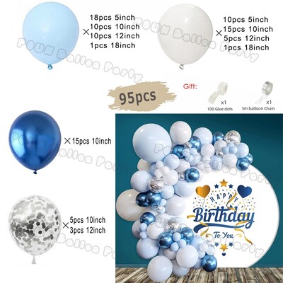 Plavi rođendanski baloni Luk Kit Rođendanski ukrasi Zlatni konfeti Mornarsko plavi balon Dječak Djevojčica Baby Shower Ukrasi za vjenčanje i krštenje
