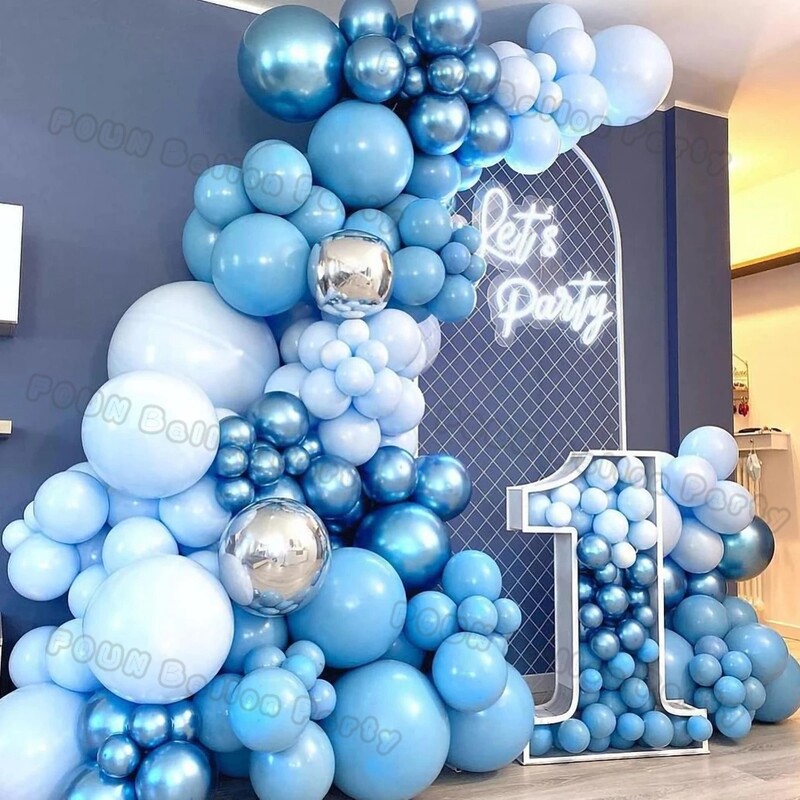 Plavi rođendanski baloni Luk Kit Rođendanski ukrasi Zlatni konfeti Mornarsko plavi balon Dječak Djevojčica Baby Shower Ukrasi za vjenčanje i krštenje