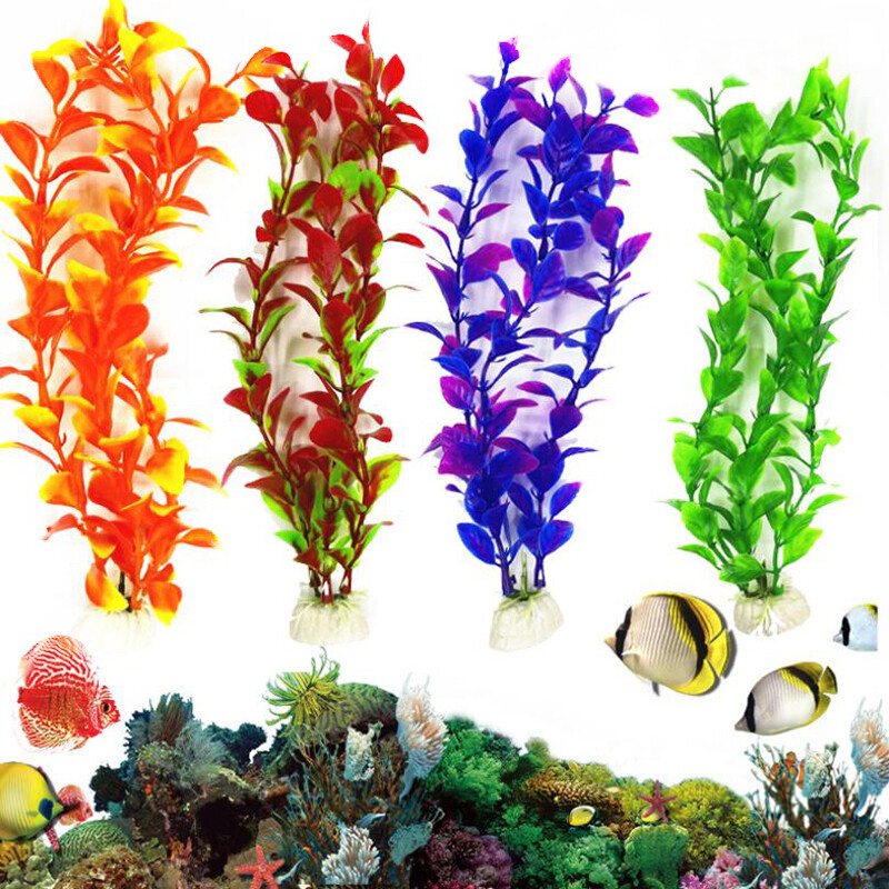 Ύψος 25cm Διακόσμηση Ενυδρείου Fish Tank Aquarium Plastic Plant Artificial Simulation Water Plants for Fish Tank Decor