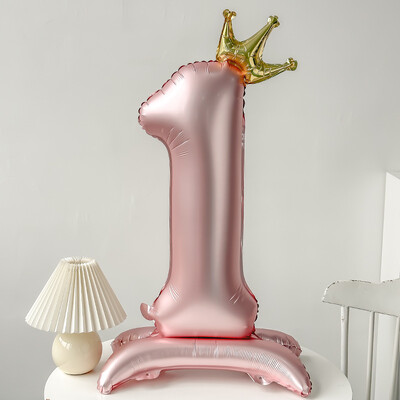 40 colių rožinės mėlynos karūnėlės numerio folijos balionai gimtadienio vakarėliui Vestuvių Kalėdų puošmena Skaitmeninis balionas vaikams Kūdikių dušo oro gaubtai