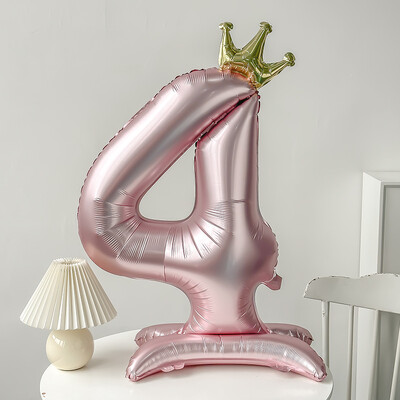 40 colių rožinės mėlynos karūnėlės numerio folijos balionai gimtadienio vakarėliui Vestuvių Kalėdų puošmena Skaitmeninis balionas vaikams Kūdikių dušo oro gaubtai