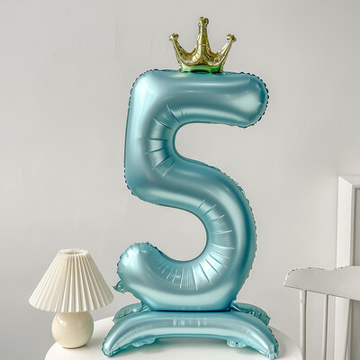 40 colių rožinės mėlynos karūnėlės numerio folijos balionai gimtadienio vakarėliui Vestuvių Kalėdų puošmena Skaitmeninis balionas vaikams Kūdikių dušo oro gaubtai