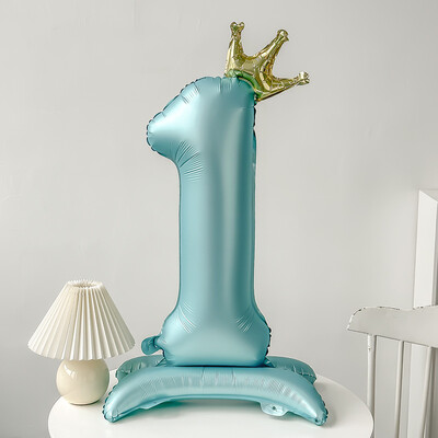 40 colių rožinės mėlynos karūnėlės numerio folijos balionai gimtadienio vakarėliui Vestuvių Kalėdų puošmena Skaitmeninis balionas vaikams Kūdikių dušo oro gaubtai