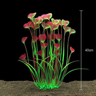 1τμχ Τεχνητά Υποβρύχια Φυτά Ενυδρείο Δεξαμενή Ψαριών Διακόσμηση Φυκιών Πράσινο Μωβ Νερό Χόρτο Προβολή Διακοσμήσεις για το Σπίτι